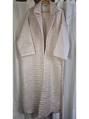 Miss Dior Vintage XL USA Cream Belted Quilted Sleep Lounge  Designer Robe